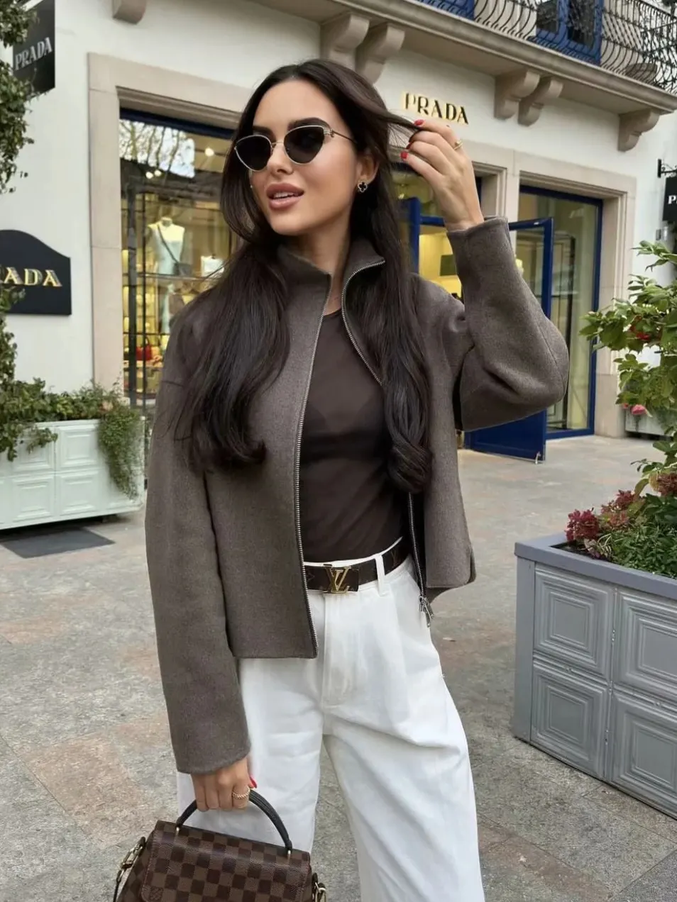 Nigikala Nigikala Spring And Autumn Sports Jacket Collar Loose Long-Sleeved Women's Hair Jacket Jacket Coat B88688