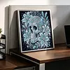 Partial Drill 5D Diamond Painting Kit Skull Abstract 30x30cm(Lily Skull)