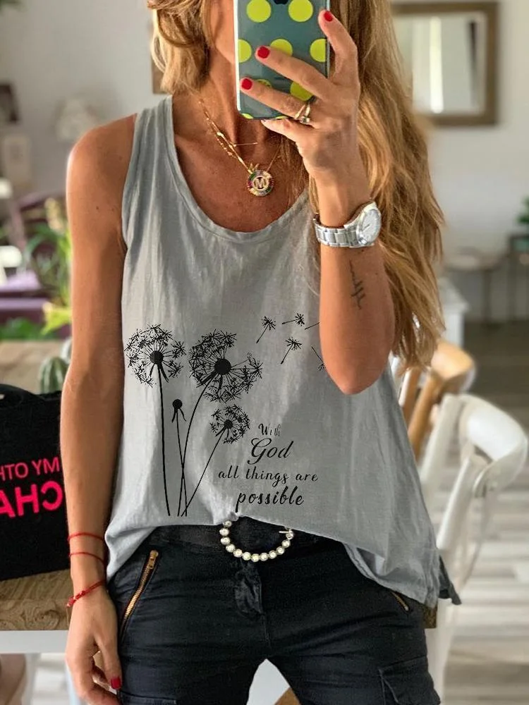 All Things Are Possible Dandelion vest tops