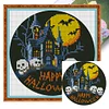 Halloween Haunted House-11CT Stamped Cross Stitch 24*24cm/9.45*9.45in