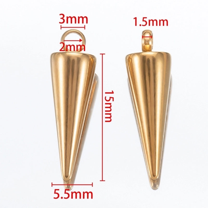 10 PCS/Package 4*10.5mm 6*10.5mm 6 * 15mm Hole 2~2.9mm Hole 3~3.9mm 304 Stainless Steel Solid Color Polished Pendant