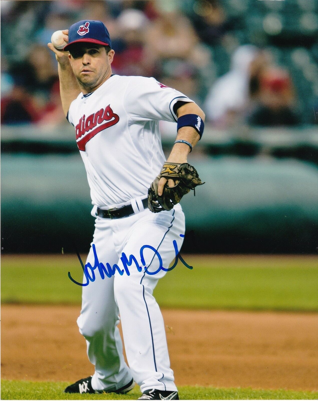 JOHN MCDONALD CLEVELAND INDIANS ACTION SIGNED 8x10