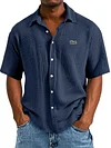 Men's Loose Button Down Short Sleeve Shirt