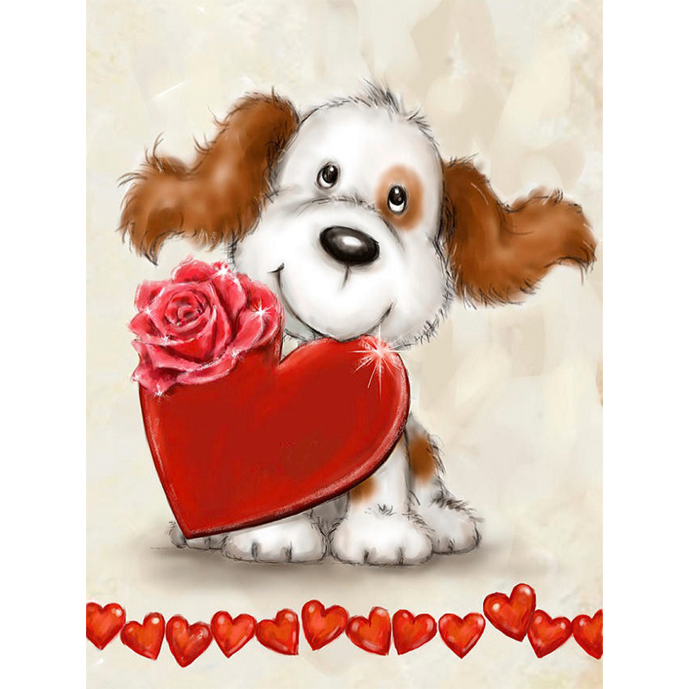 

Valentines Dog - Round Drill Diamond Painting - 30*40CM, 501 Original