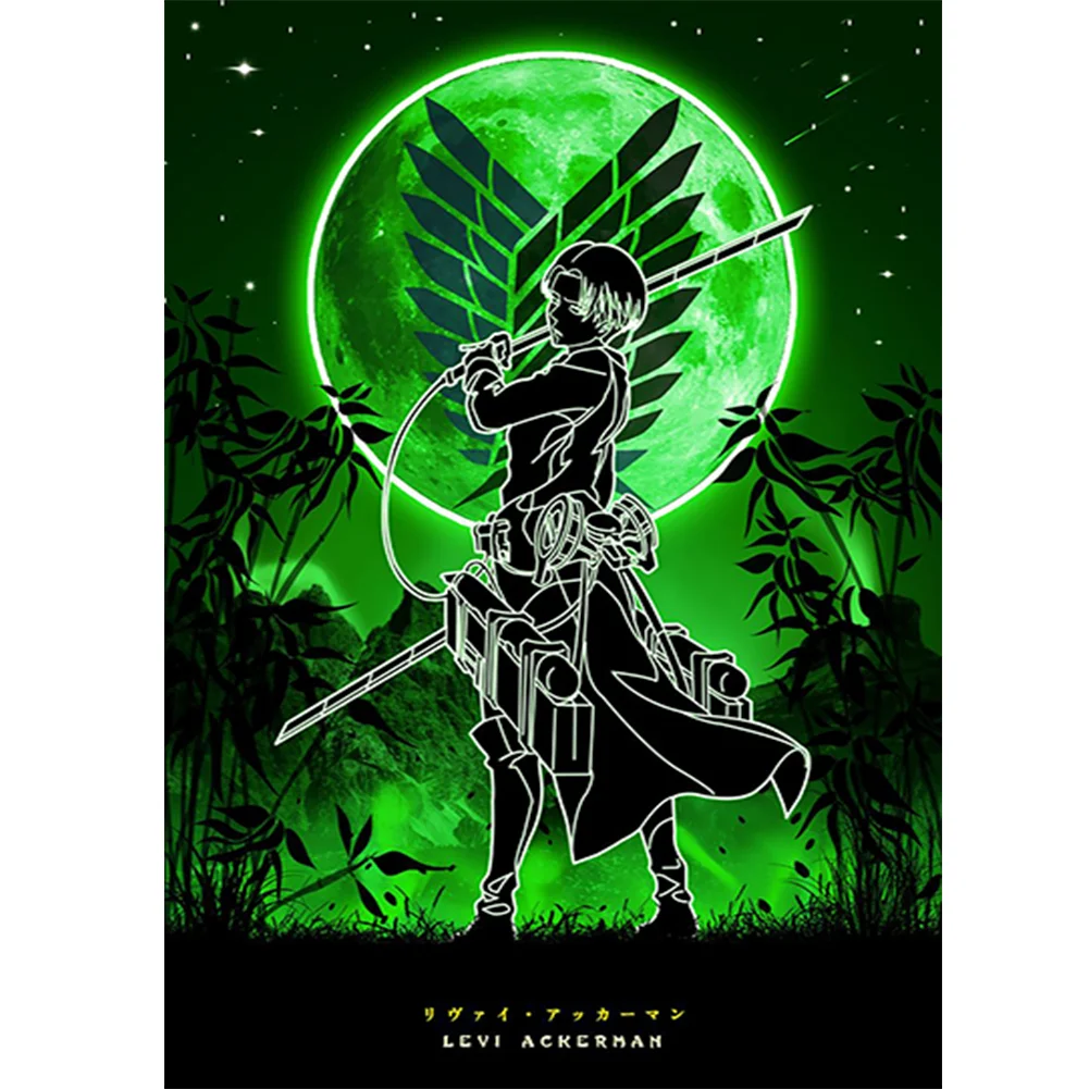 Full Round Diamond Painting 35*50cm - Attack On Titan - Silhouette