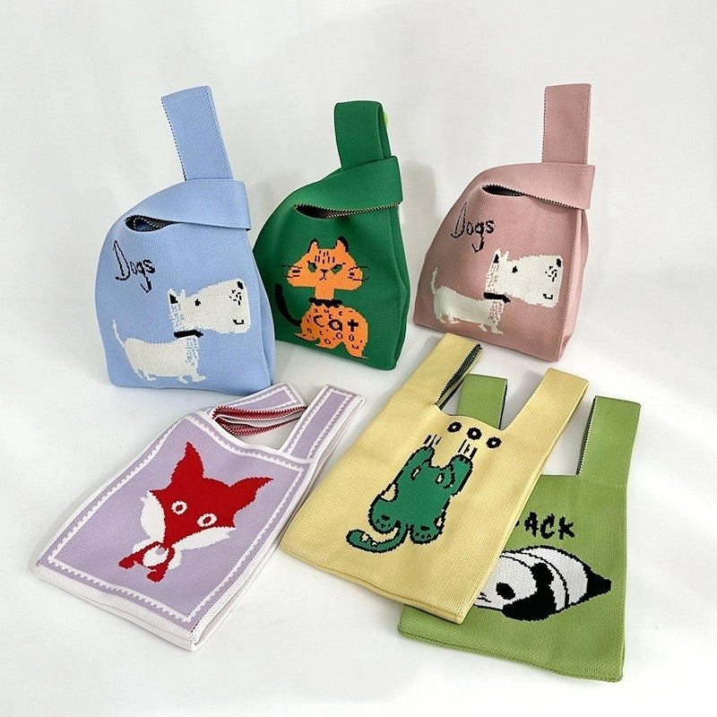 Women's Medium Polyester Animal Cute Basic Square Open Handbag