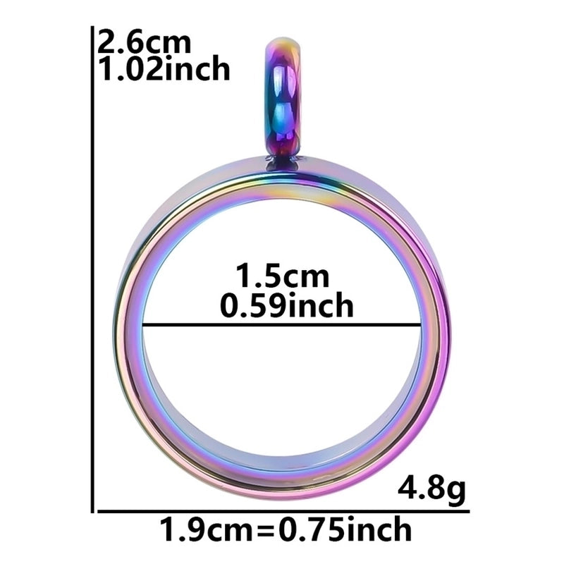 2 Pieces 304 Stainless Steel 18K Gold Plated Circle Solid Color Polished Pendant