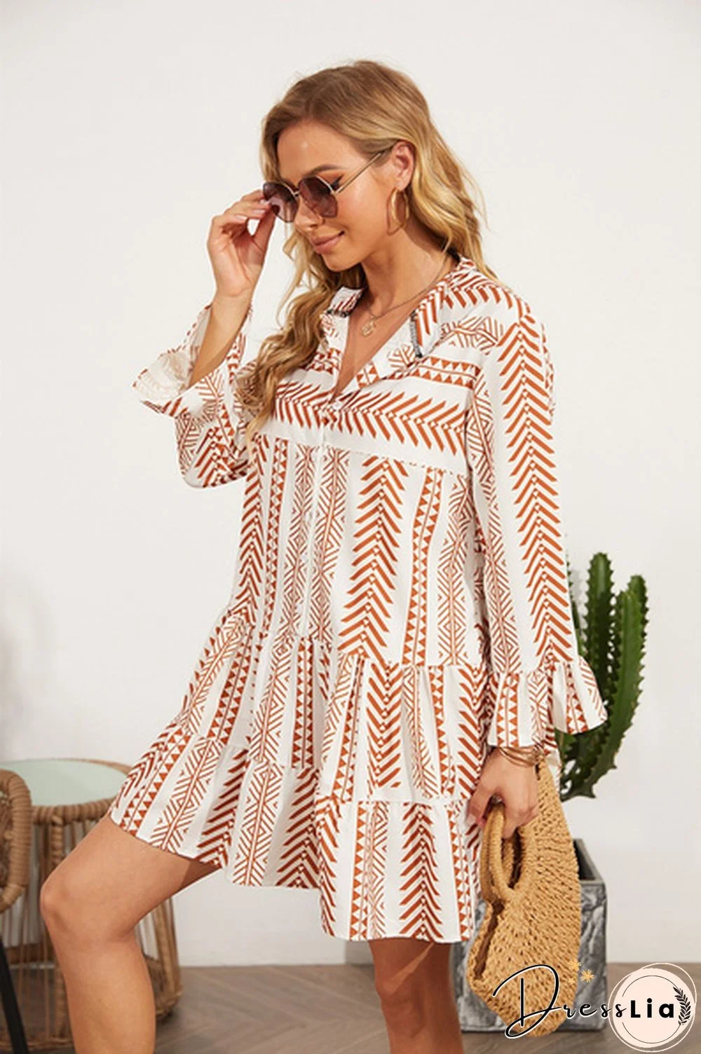 Spring Autumn New Women's Fashion Turn-down Collar Shirt Dress Floral Printed Patchwork Dress Plus Size Women Clothing Loose Mini Dress