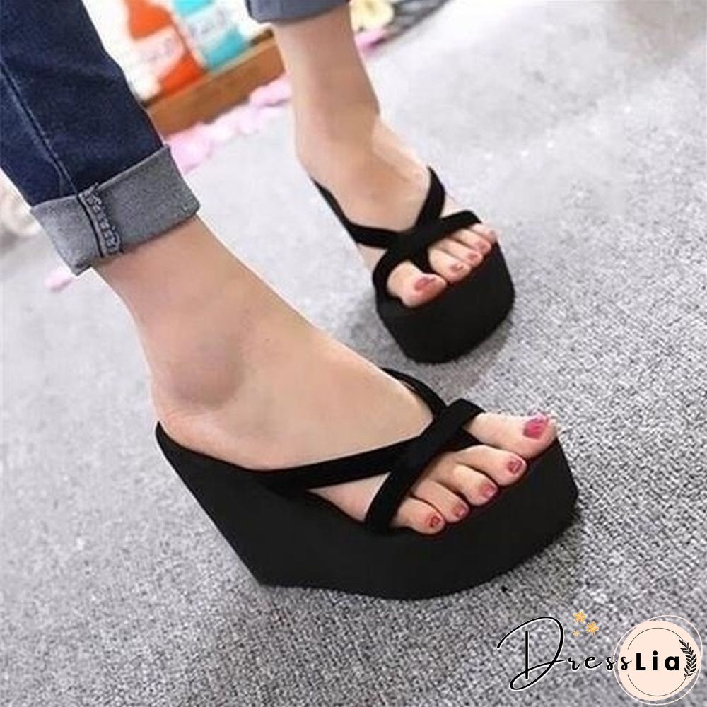 7 Colors Fashion Women Summer Casual Flip Flops Beach Slippers Sandals Summer Wedge Sandals Shoes