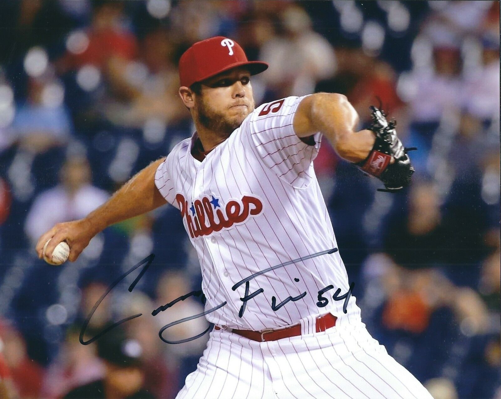 Signed 8x10 CASEY FIEN Philadelphia Phillies Autographed Photo Poster painting - COA