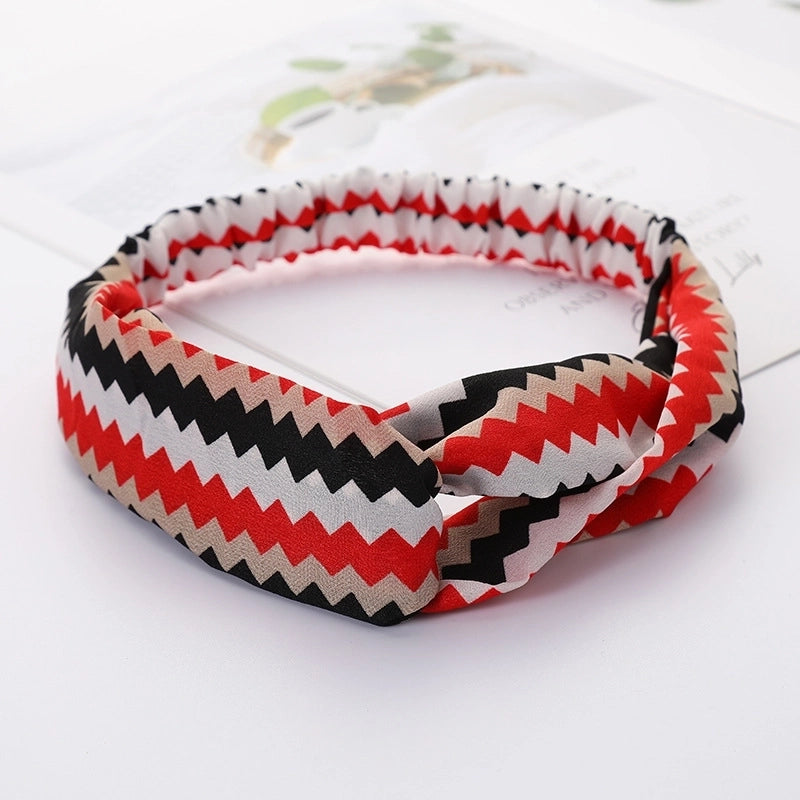 Women’s Lady Polka Dots Flower Cloth Hair Band