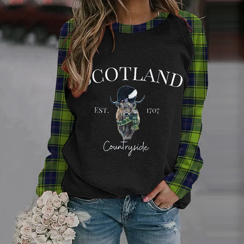Women's The Scotland Highlands Highland Cow Printed Sweatshirt