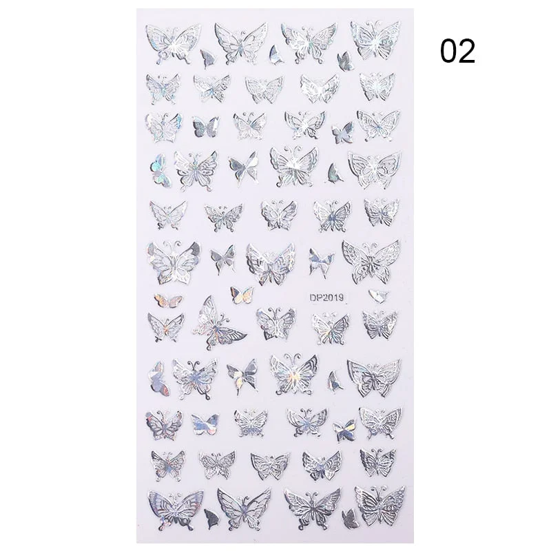 1 Sheet Nail Art 3D Nail Sticker Butterfly Colorful Nail Decals Fairy Tales Nail Transfer Decals Nail Decorations DIY Design