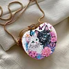 Zwei Katzen DIY, Acryl, Liebeskunst, Diamantbemalung, Geldb&ouml;rse mit Kette f&uuml;r Frauen