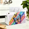 (25cm)Rainbow Butterfly PU DIY Diamond Painting Tissue Box for Beginners Adults