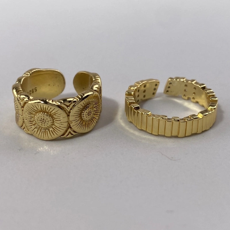 Copper Geometric Open Rings