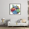 Succulent-18CT Stamped Cross Stitch 25*25cm/9.84*9.84in tapestrymarket