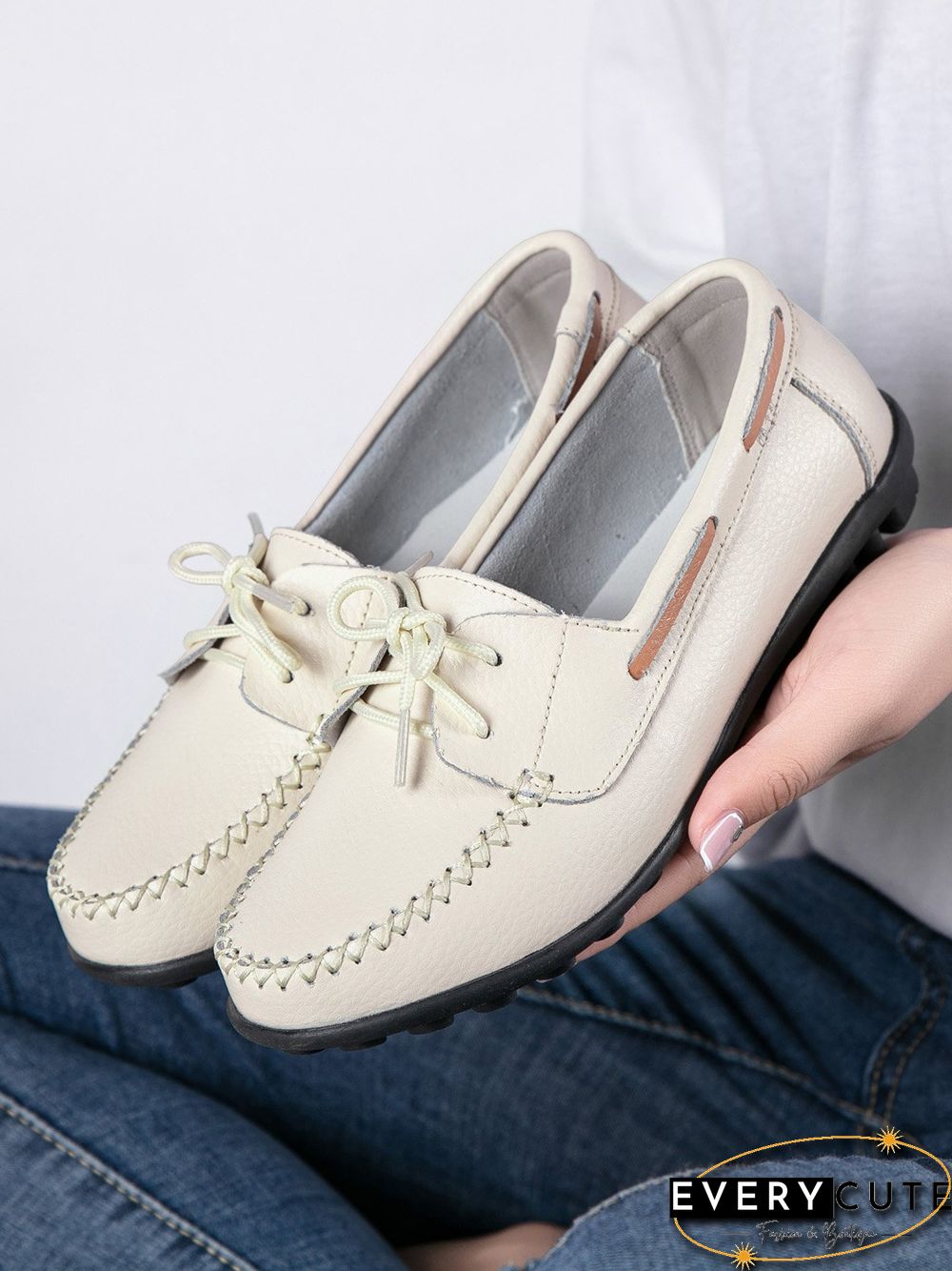 Retro Casual Simple Lace-up Flat Shoes