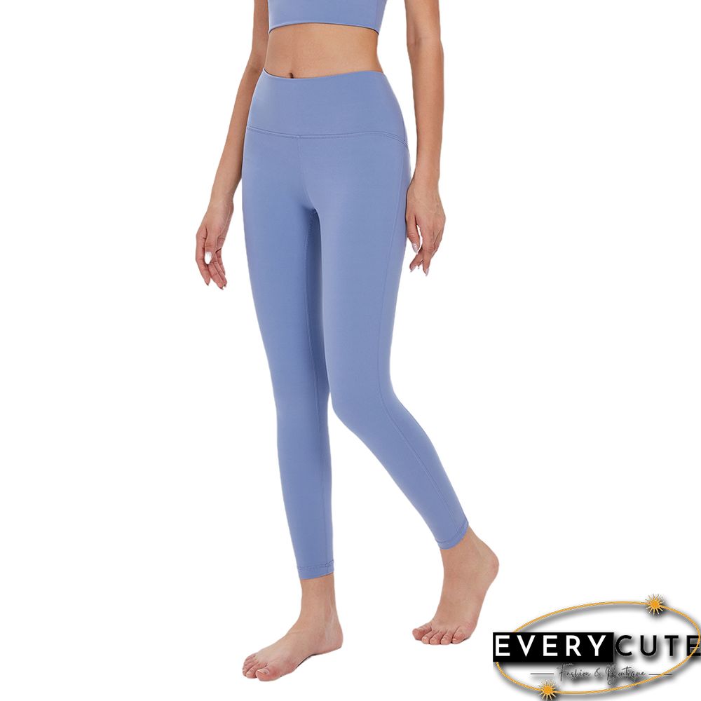 Ice Blue Without T Line High Waist Fitness Pants
