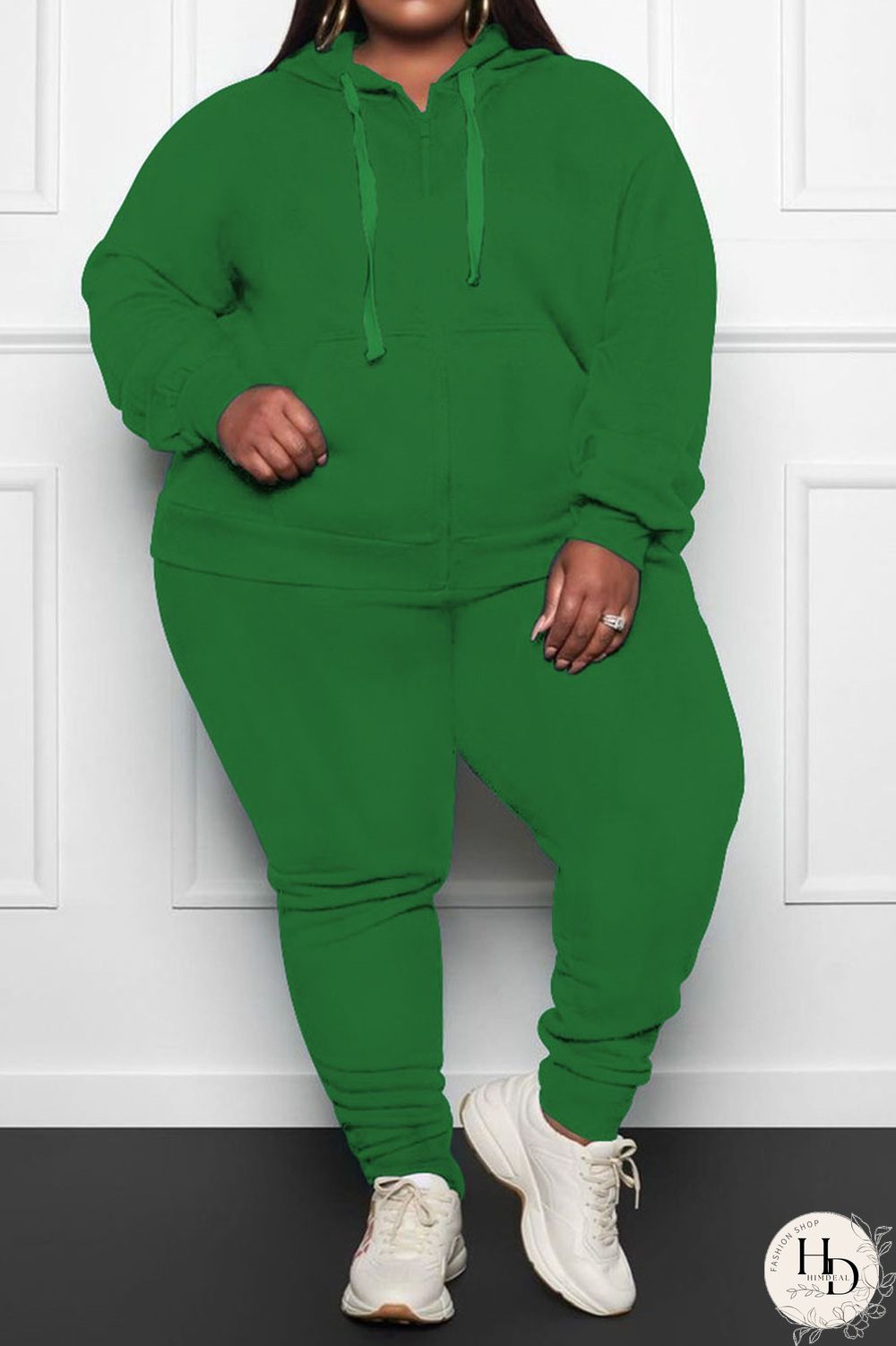 Blue Street Solid Patchwork Hooded Collar Long Sleeve Two Pieces