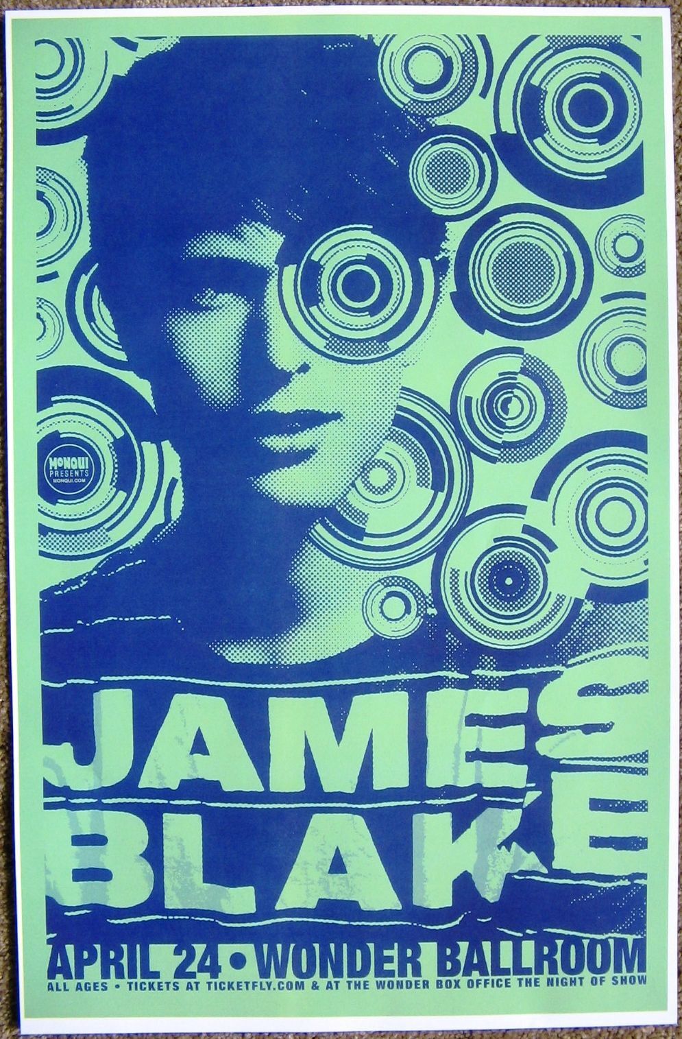 JAMES BLAKE 2013 Gig POSTER Portland Oregon Concert