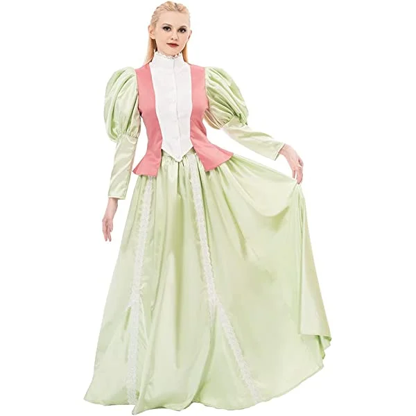 Women's Victorian Walking Full Dress Regency Edwardian Costume Ball Gown