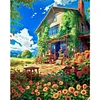Flower House-16CT Stamped Cross Stitch 50*60cm/19.69*23.62in(Big Size)