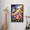 Flowers and Birds Full DIY 5D Round Drill Diamond Art Kits Large Size 40*60cm Diamond Dots Paintings Picture Arts Craft Diamond Crystal Rhinestones Painting Kits for Adults/Beginners Gift Home Decor