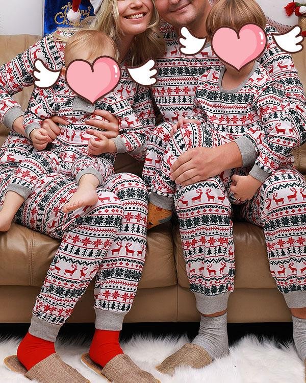 Dad's Stripe Print Parent-Child Family Christmas Loungewear