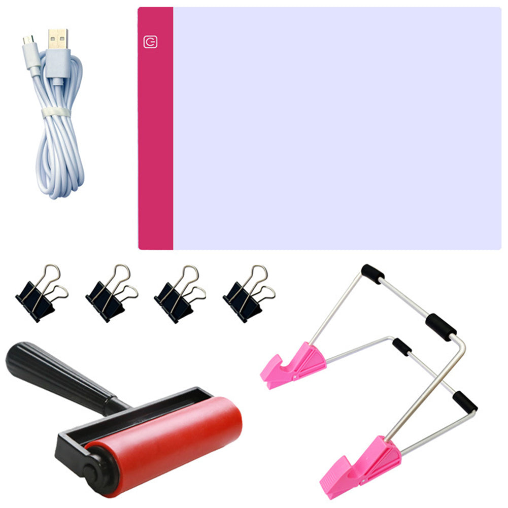 Diamond Painting A4 LED Light Pad LED Drawing Board Copy Board Tools (Pink) gbfke