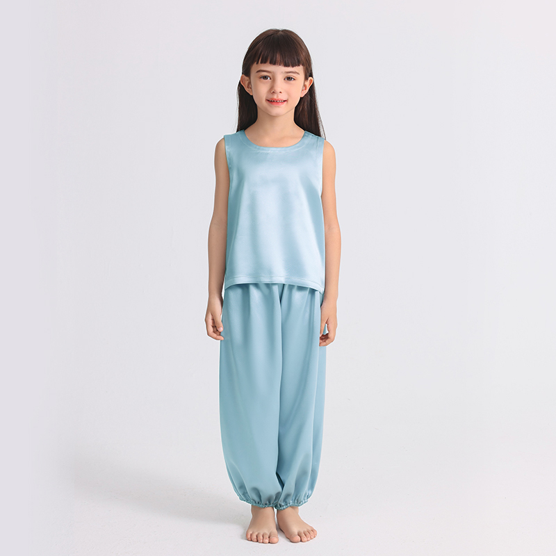 22 Momme 2-piece Silk Pajamas For Girl REAL SILK LIFE