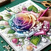Rose-DIY-Spezialform-Bohrer, Diamantkunst, Perlen-Malset, mit Rahmen 25x25 cm Geschenk, Geschenk