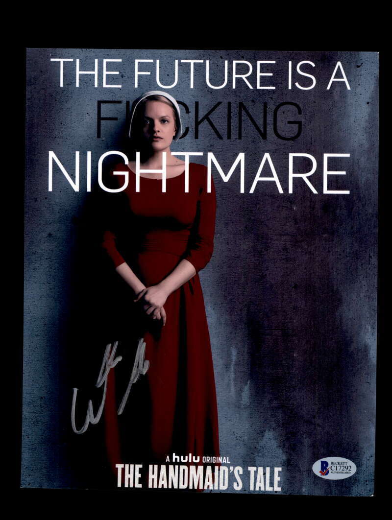 Elizabeth Moss BAS Beckett Coa Signed 8x10 Handmaids Tale Photo Poster painting Autograph