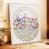 (40x50cm)DIY Pearl Painting Castle Flower Framed Handmade Pearl Material Art Kit Living Room Decor