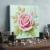 DIY Pearl Painting Pink Roses for Home Decor with Frame(25x25cm)