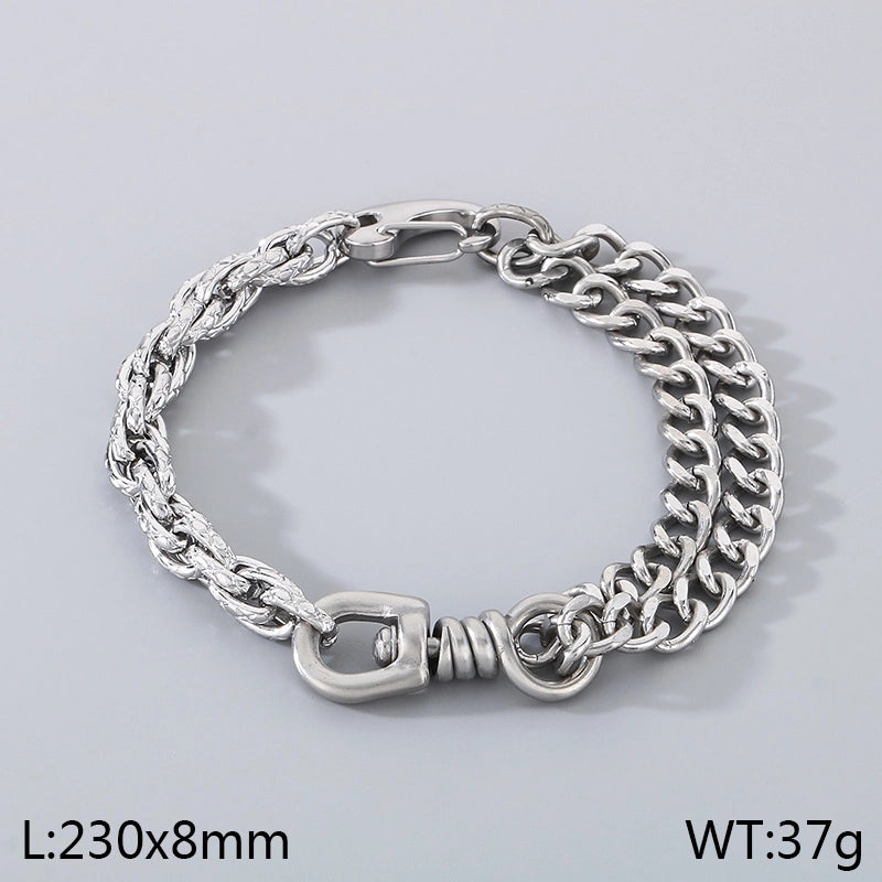 Minimalist Geometric 304 Stainless Steel Cuban Link Chain Curb Chain Bracelets In Bulk