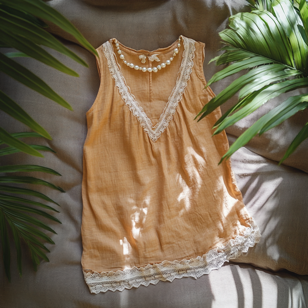  Elegant Beaded Lace Trim Camisole for Women - Perfect for Summer and Spring