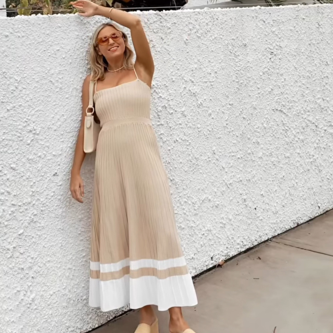 Ootddress Backless Ribbed Maxi Dress For Women Summer New Holiday Party Stretch High Waist Bodycon Maternity Dresses Knit Sundress