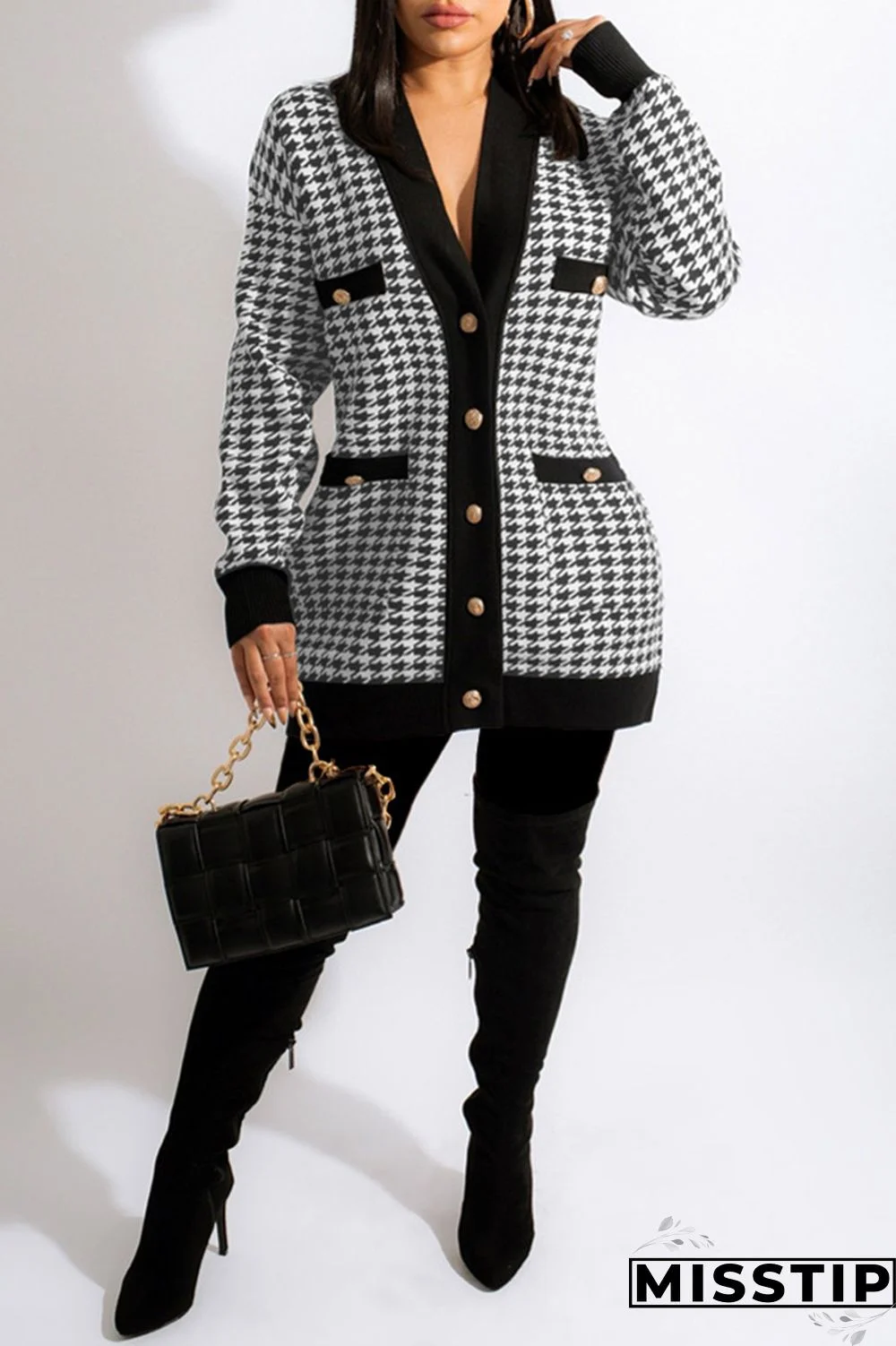 Red Fashion Casual Print Patchwork Cardigan V Neck Outerwear