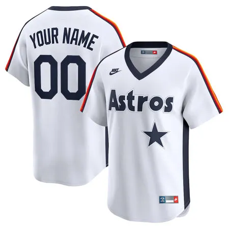 Youth Houston Astros Nike White Throwback Cooperstown Collection Limited Custom Jersey