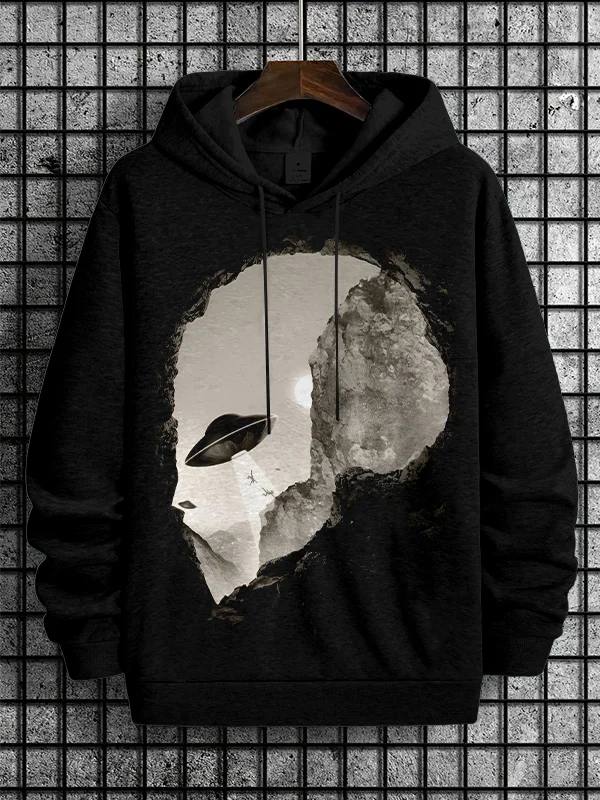 Men's Alien's Head Graphic Print Casual Hoodie