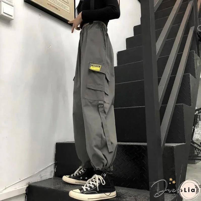 Dark Retro Gothic Women's Pants Contrast Color Striped Mesh Splicing Woven Pants Fashion Streetwear Workwear Wide Leg Pants