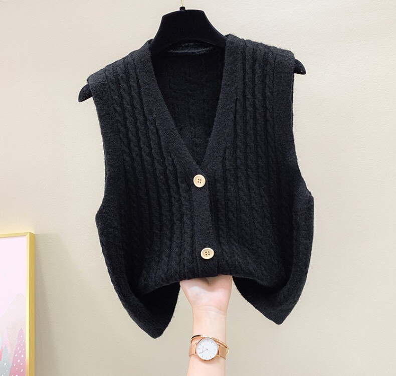 Women's Fashion Korean V-Neck Casual Loose Sweater Vest