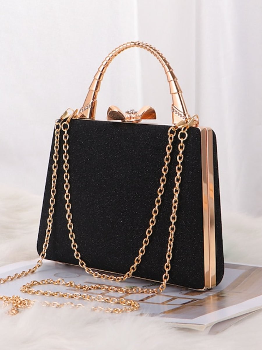 Women's Retro Evening Bag Polyester Crystals Solid Color Party Bag