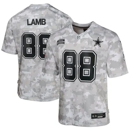 Youth Dallas Cowboys CeeDee Lamb  Arctic Camo 2024 Salute to Service Game Jersey