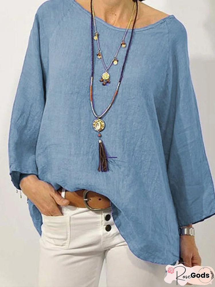 Vacation Long Sleeve Loose Tunic Top