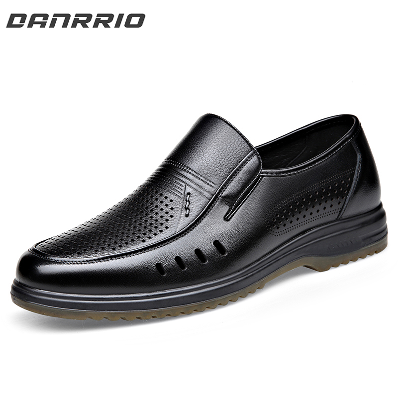 DANRRIO Cowhide Hollow Breathable Sandals | British Style Business Casual Sandals DANRRIO.COM DANRRIO