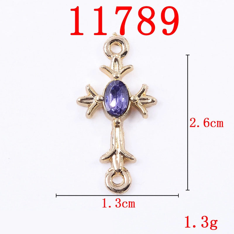 10 PCS/Package 13*26mm 21*26mm 31*37mm Alloy Crystal Pearl Cross Jewelry Accessories Pendant