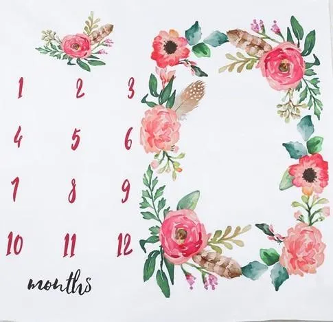 Newborn baby Monthly Growth Milestone Blanket photography props Background Cloth Commemorate Rug Mat baby accessories