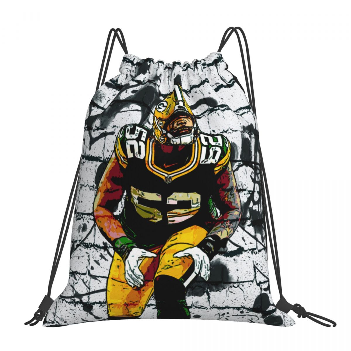 Green Bay Packers Rashan Gary Unisex Drawstring Backpack Bag Travel Sackpack